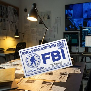 FBI Bigfoot Customized License Search Permit. (metal)