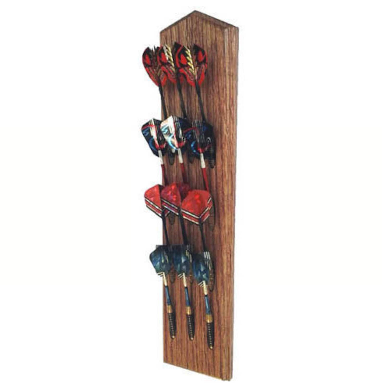 Oak Dart Holder Wall Mount Darts Display Rack. Game Room Man Etsy