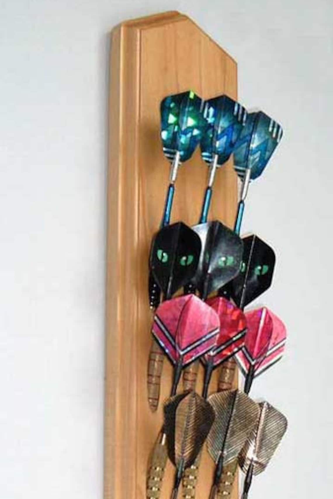 Wood Dart Holder Wall Mount Dart Display Rack. Unique Gift for Dad. Man