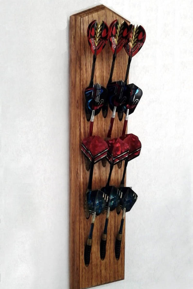 Oak Dart Holder Wall Mount Darts Display Rack. Game Room Man Etsy