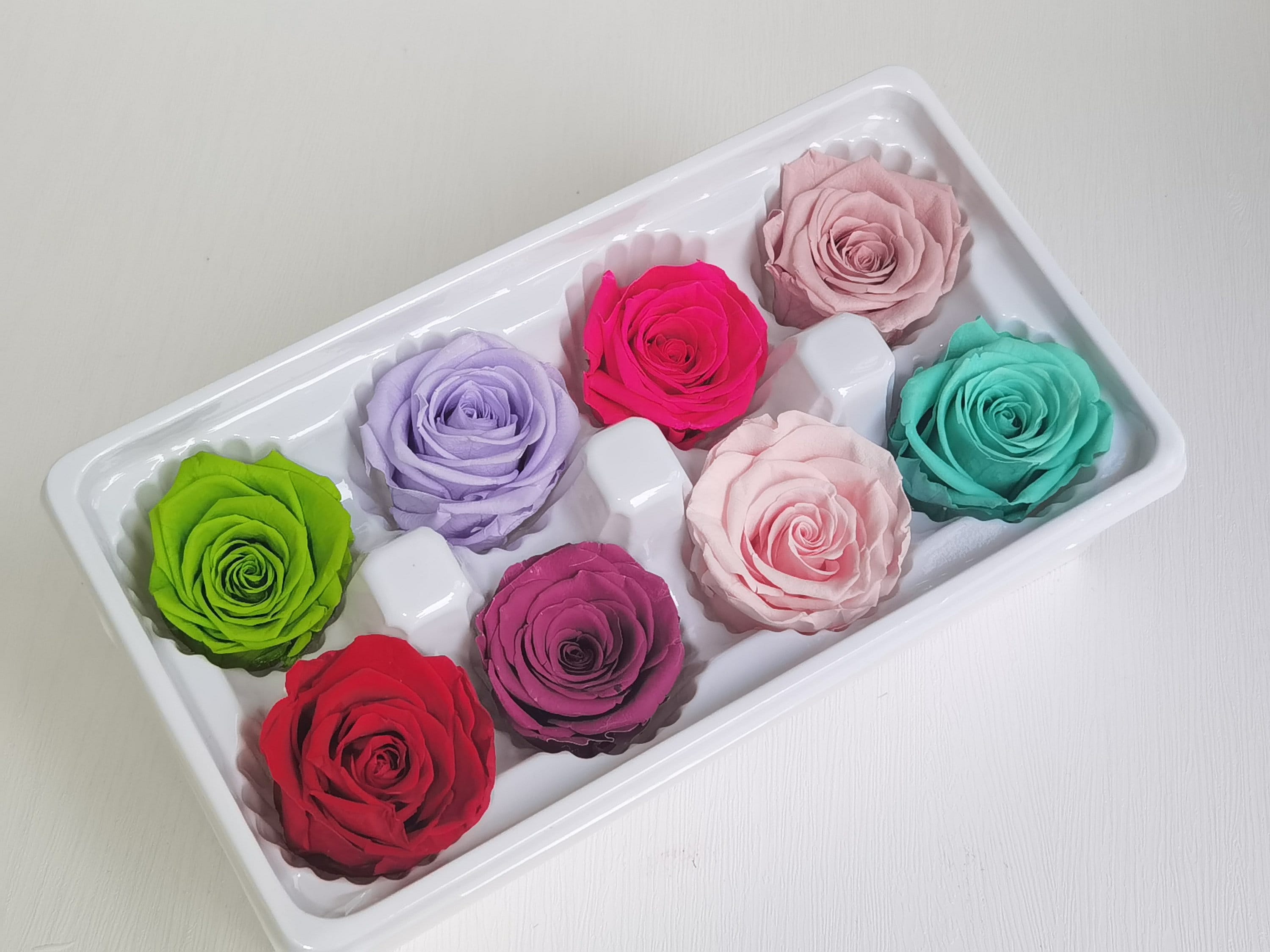 8x Konservierte Rosenköpfe 4-5cm - Ewige Rosen Für Deko & Geschenke