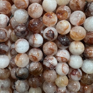1 Full Strand 15.5&quot; Red Glue Flower Crystal Beads 6mm 8mm 10mm 12mm Smooth Round Loose Gemstone Beads