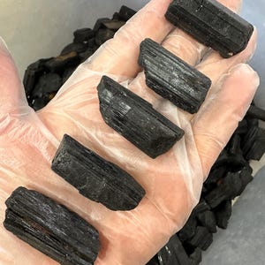 Black Tourmaline Rough Natural Crystals-Raw Black Tourmaline-Spiritual Stone-Rough Black Tourmaline-Multiple Quantities Are Availabl