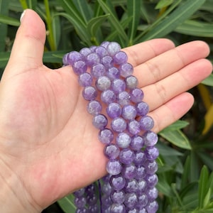 1 Full Strand 15.5&quot; Natural Medium Purple Amethyst Gemstone Beads，Loose Amethyst Jewelry Design，DIY Gifts 4/6/8/10mm