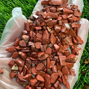 Red Jasper Semi Tumbled Gemstone Mini Chips-Red Jasper Stone-Polished Red Jasper Gemstone-Multiple Quantities Are Available