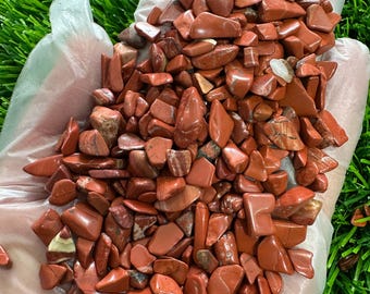 Mini chips de jaspe rojo semipulidos - Piedra de jaspe rojo - Piedra preciosa de jaspe rojo pulida - Varias cantidades disponibles