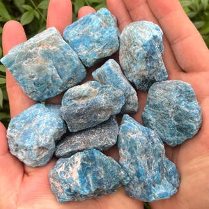 Blue Apatite Rough Natural Stones-Raw Healing Crystals-Blue Apatite Raw Stones-Multiple Quantities Are Available-Decorative Stone