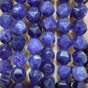 1 Full Strand 15.5&quot; Star Cut Faceted Dyed Jade Beads 8mm Loose Gemstone DIY Jewelry Beads