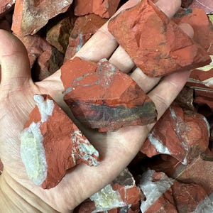 Red Jasper Raw Stones-Brick Red Gemstone Rough Chunky Free Form Rock-Large Rough Rocks for Tumbling-Healing Crystal Rough Stones