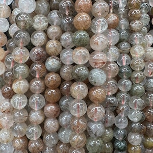 1 Full Strand 15.5&quot; Colored hair crystal Smooth Loose Round Gemstones Beads  6mm 8mm 10mm For Jewelry Making