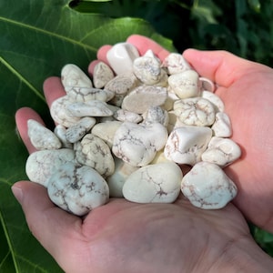 Tumbled White Turquoise Stones: Raw Spiritual Gemstone, Healing Crystals