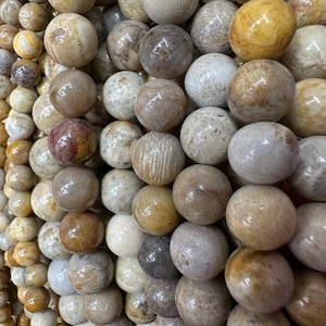 1 Full Strand 15.5" Genuine Coral Jade, Ntural Chrysanthemum Stone beads 4mm 6mm 8mm 10mm 12mm Loose Round Smooth mixed Color Beads