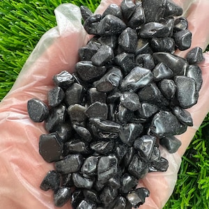 Black Obsidian Chips-Black Obsidian Semi Tumbled Gemstone Chips-Multiple Quantities Are Available-Polished Black Obsidian