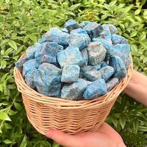 Blue Apatite Rough Natural Stones-Raw Healing Crystals-Blue Apatite Raw Stones-Choose Ounces or lb Bulk Wholesale Lots