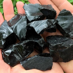 Rough Black Obsidian Natural Stones-Raw Black Obsidian Crystals-Multiple Quantities Are Available-Obsidian Healing Crystal