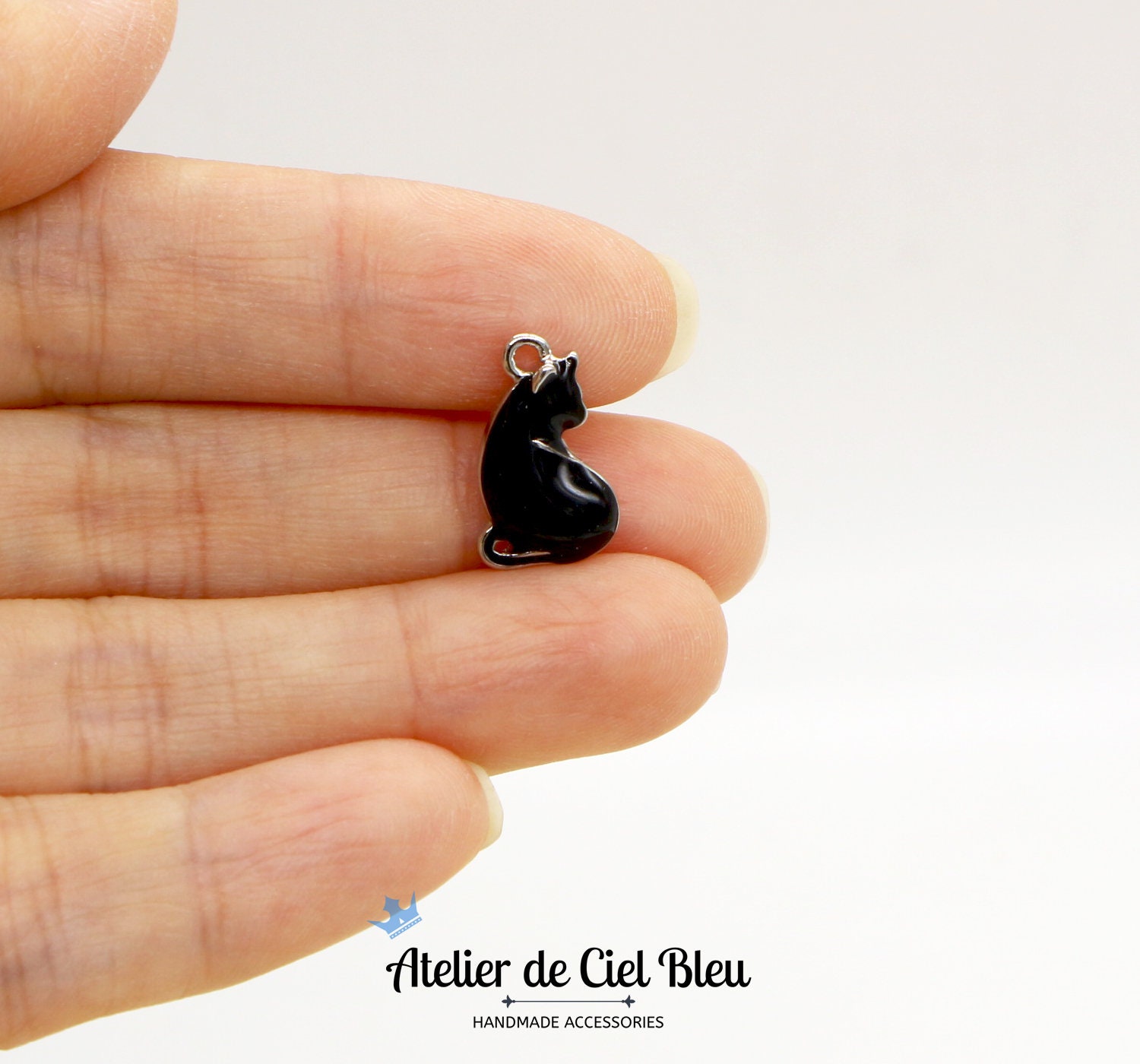 Cat Charm Black Cat Charm White Cat Charm Gold / Silver Etsy