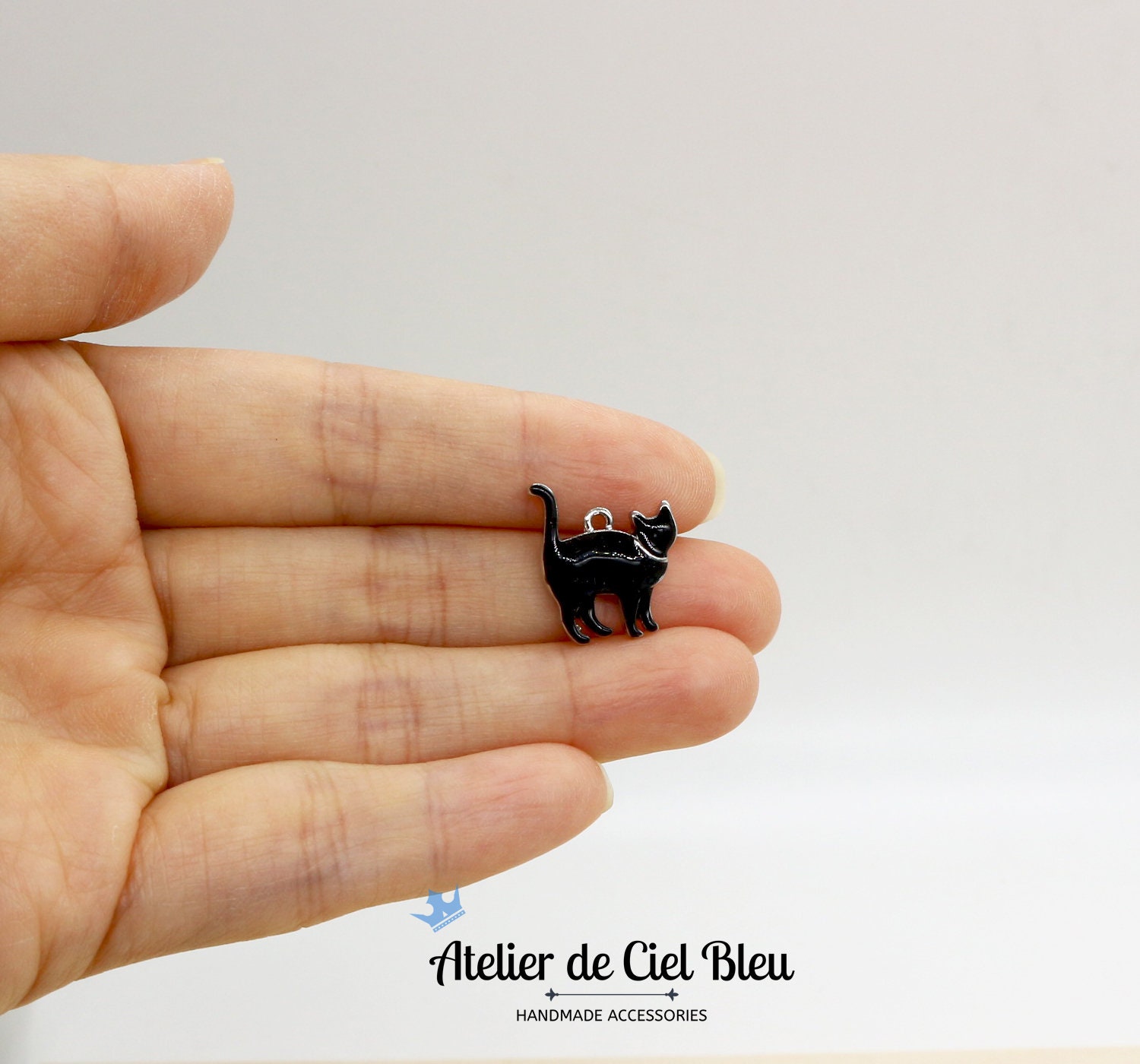 Cat Charm Black Cat Charm White Cat Charm Gold / Silver Etsy