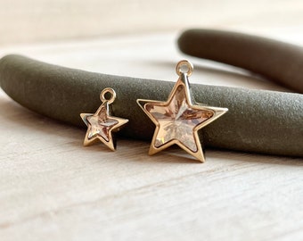 Star Charm, Gold Star Charm, Swarvoski Star Charm, Golden Shadow #4745, 5 mm / 10 mm, Star Pendant, Crystal Star Charm, Star Jewelry