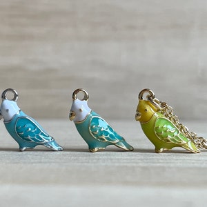 エナメルセデスベンツネックレス：金/銀メッキのインコ鳥ジュエリー