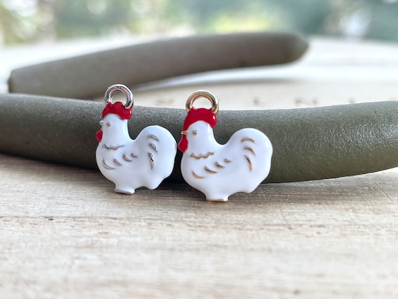 NEWEI Acrylic Cute Chicken Earrings - Dangle Charm Farm Animal Jewelry Gift For Women, Beige - View #6