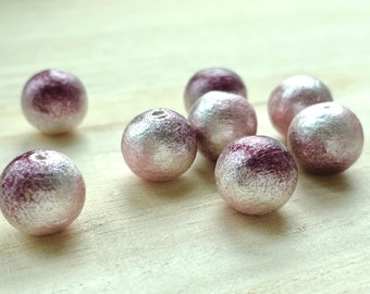 Cotton Pearl, 8 mm / 10 mm / 12 mm, Purple & White Color, Plum, Burgundy, Pearl Jewelry Supplies, Japanese Round Beads, Japanese Pearls