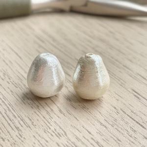 10 x 14mm Teardrop Cotton Pearls, White / Kyska Color, Tear Drop Shape, Pear Shape, Japanese, Jewelry Supplies, Japanese Beads