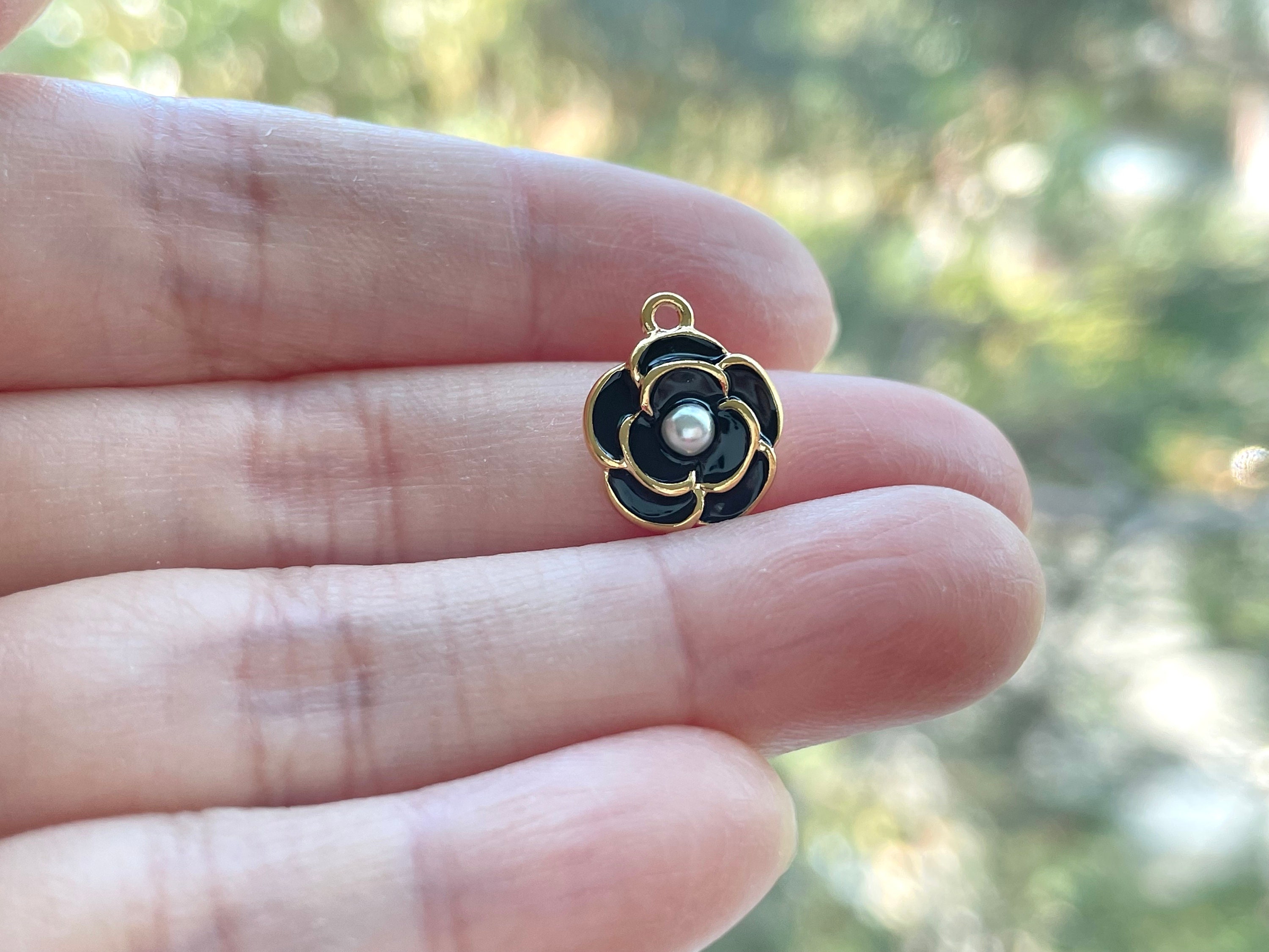 Camellia Flower Charm, Clip on / Phone Strap / Keychain