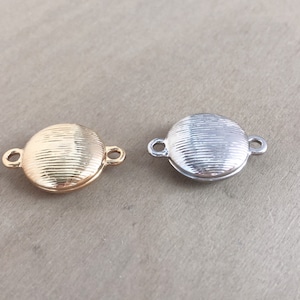 Gold/Silver Plated Magnetic Clasp: Striped Round Jewelry Connector (14mm)