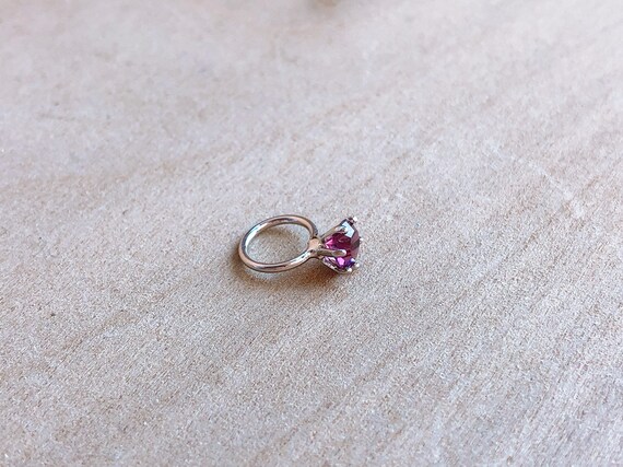 Tiny CZ Birthstone Ring Charm February Birthstone Ring Charm
