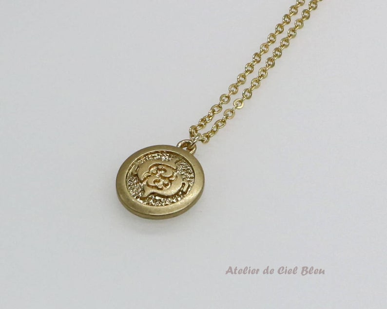 Pisces Jewelry Horoscope Zodiac Jewelry Brass Astrological Charm w Gold Plated Chain Pisces Zodiac Pisces Necklace Pisces Pendant