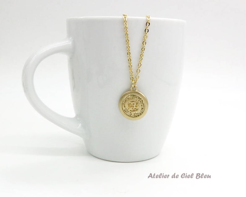 Pisces Jewelry Horoscope Zodiac Jewelry Brass Astrological Charm w Gold Plated Chain Pisces Zodiac Pisces Necklace Pisces Pendant