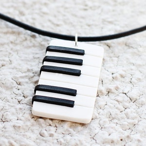 Piano necklace Music jewelry Keyboard necklace Men necklace Gift for him Music gift man jewelry Musician gift Piano player gift Pianist gift image 1