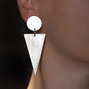 Geometrische Ohrringe Große Spike Ohrringe Ohrclips Silber Statement Dreieck Ohrringe Edgy Ohrring Mode Baumeln Party Design Pfeil Tropfen