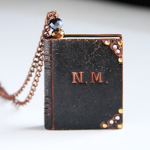 Initial Book Necklace: Custom Literary Gift for Book Lovers