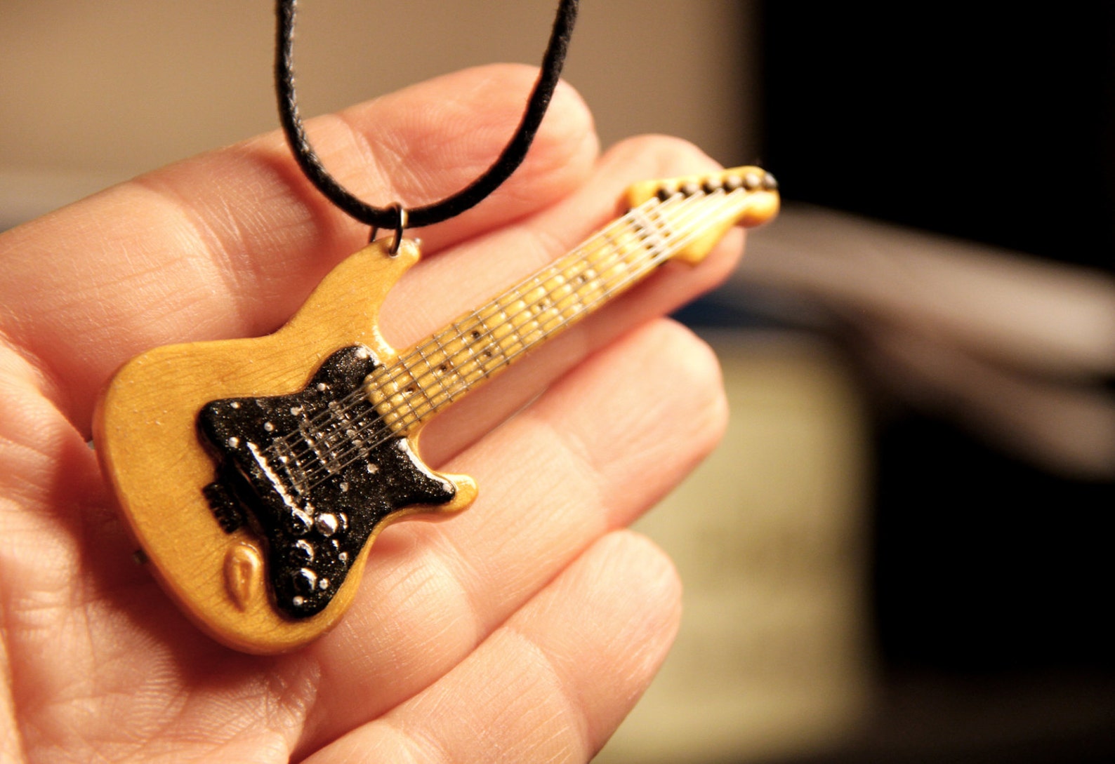 Guitar Necklace Guitar Jewelry Electric Guitar Pendant Music Jewelry