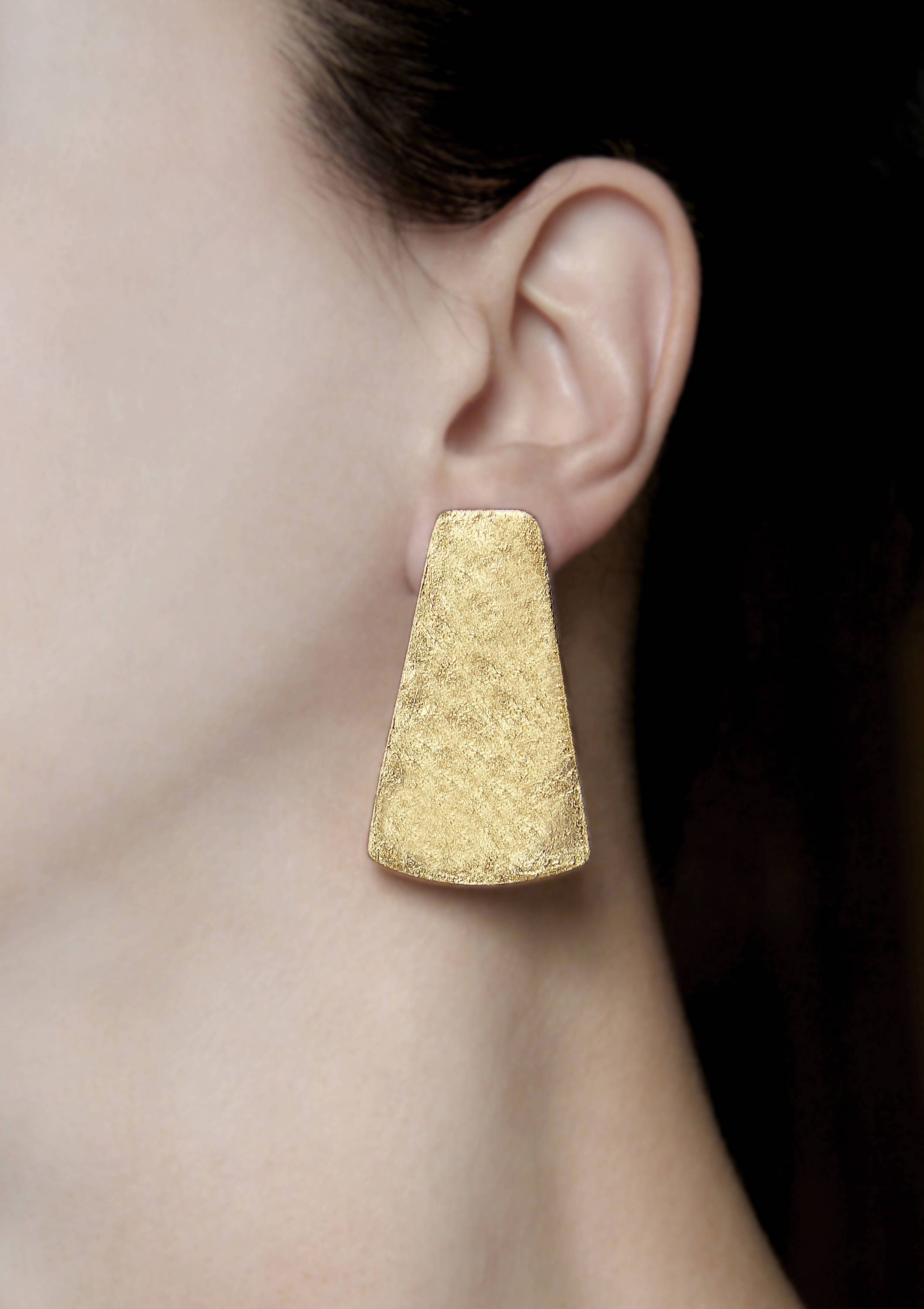Gold clip on earrings Bold stud earrings Big earrings Stylish Etsy