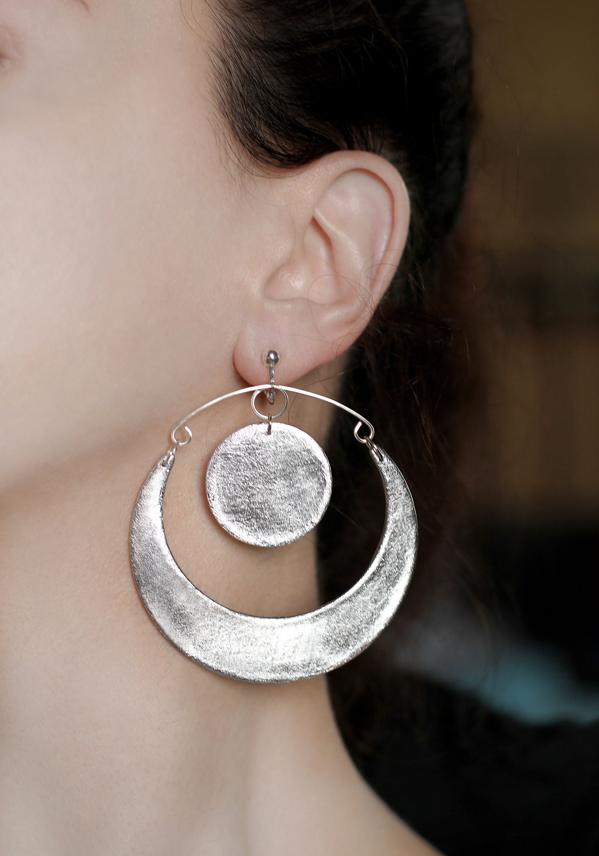 The Little Golden Crescent Moon Earrings