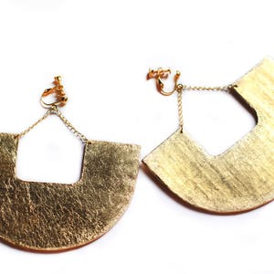 Large earrings Gold dangles African jewelry Tribal earrings Ethnic jewelry Big earrings Best selling items for her Statement jewelry Chunky image 2