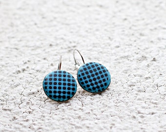 Blue earrings Handmade jewelry Teen girls gift Geometric jewelry Minimalist earrings Modern casual gift for her For wife jewelry Gifts women