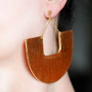 Large earrings Gold dangles African jewelry Tribal earrings Ethnic jewelry Big earrings Best selling items for her Statement jewelry Chunky image 9