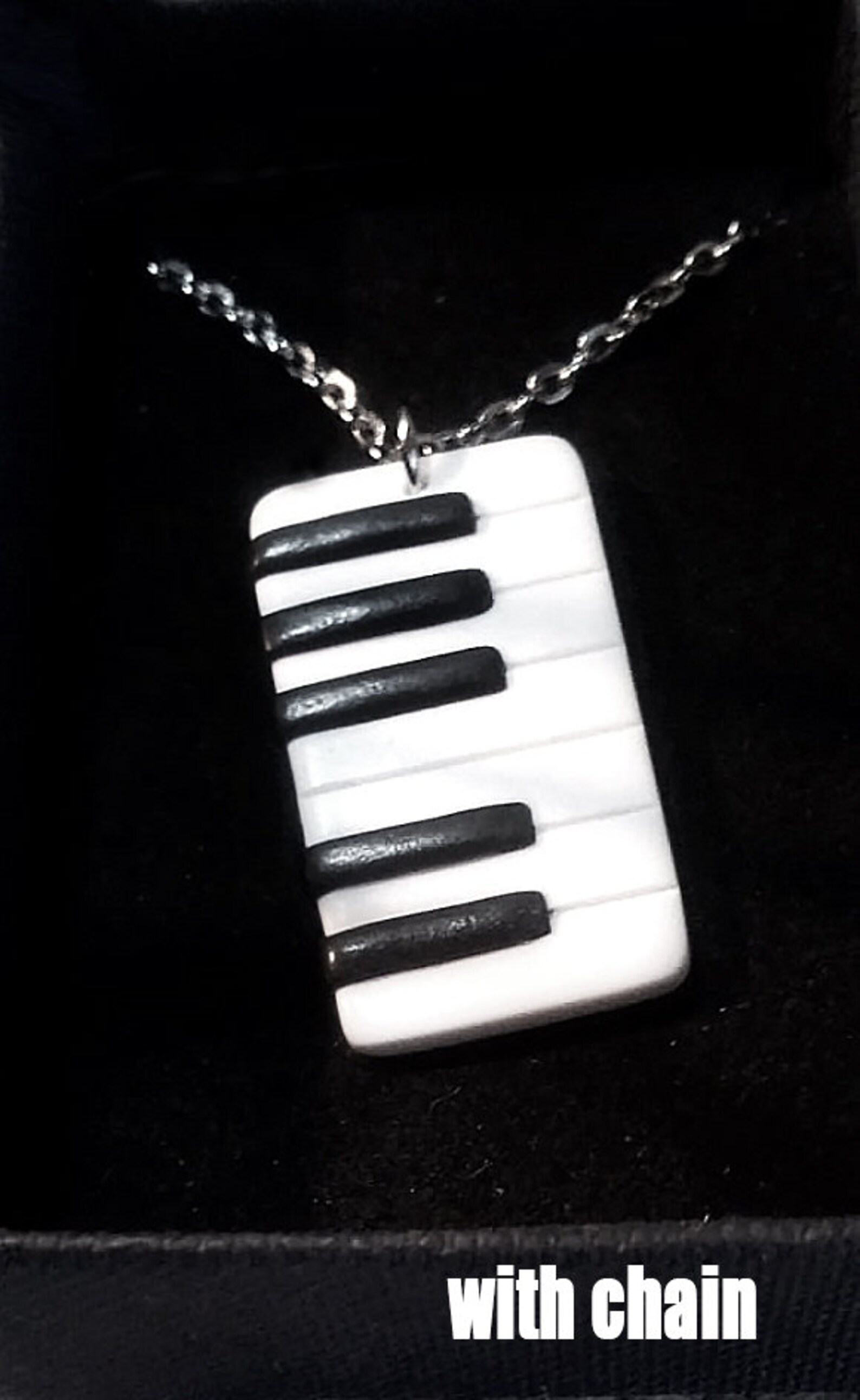 Piano Necklace Music Jewelry Keyboard Necklace Men Necklace Gift for