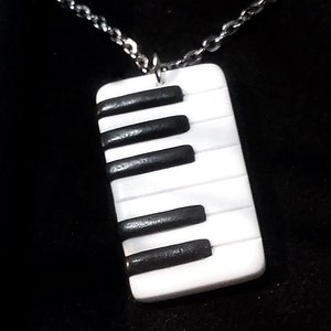 Piano necklace Music jewelry Keyboard necklace Men necklace Gift for him Music gift man jewelry Musician gift Piano player gift Pianist gift image 6