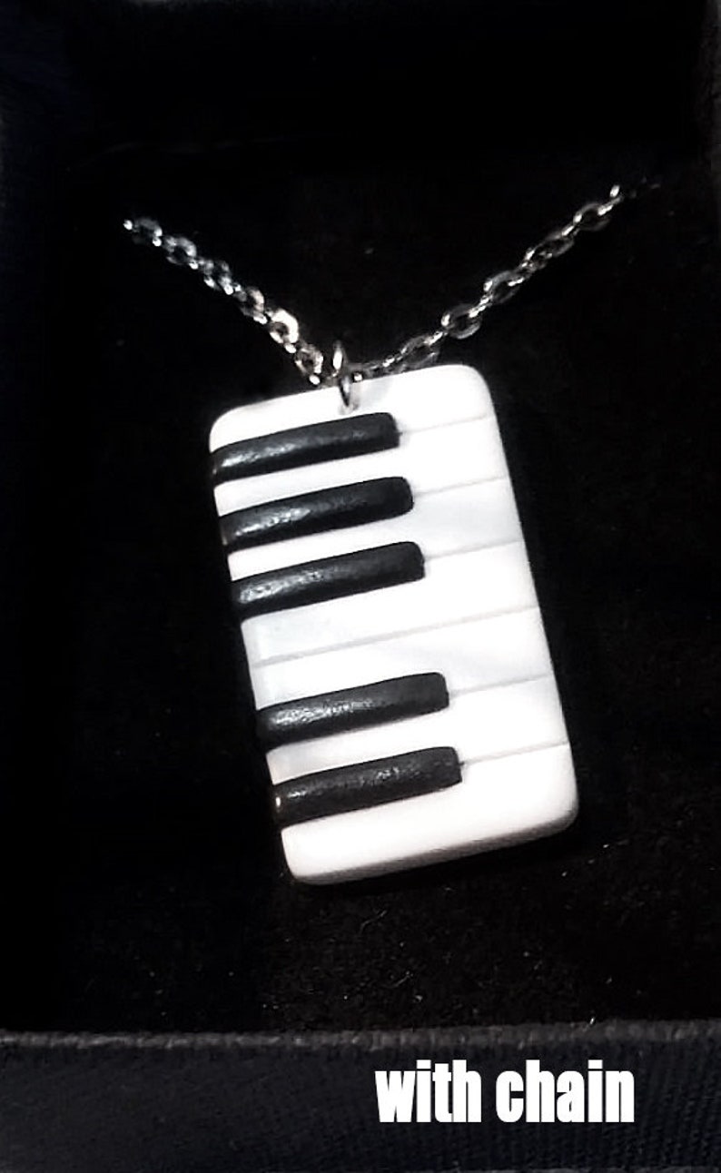 Piano necklace Music jewelry Keyboard necklace Men necklace Gift for him Music gift man jewelry Musician gift Piano player gift Pianist gift image 6