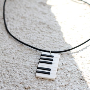 Piano necklace Music jewelry Keyboard necklace Men necklace Gift for him Music gift man jewelry Musician gift Piano player gift Pianist gift image 5