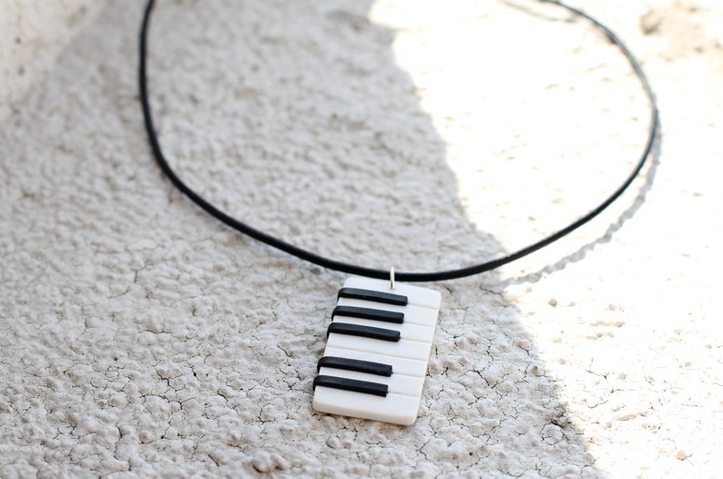 Piano necklace Music jewelry Keyboard necklace Men necklace Gift for him Music gift man jewelry Musician gift Piano player gift Pianist gift image 5