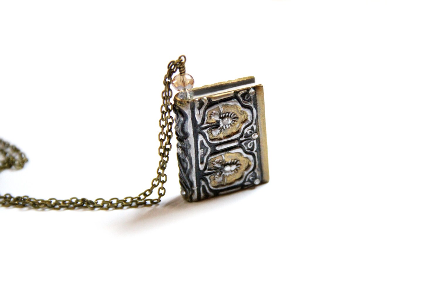 Mini Book Necklace Book Worm Gift Book Lover Gift Literary Etsy