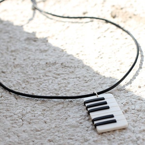 Piano necklace Music jewelry Keyboard necklace Men necklace Gift for him Music gift man jewelry Musician gift Piano player gift Pianist gift image 3