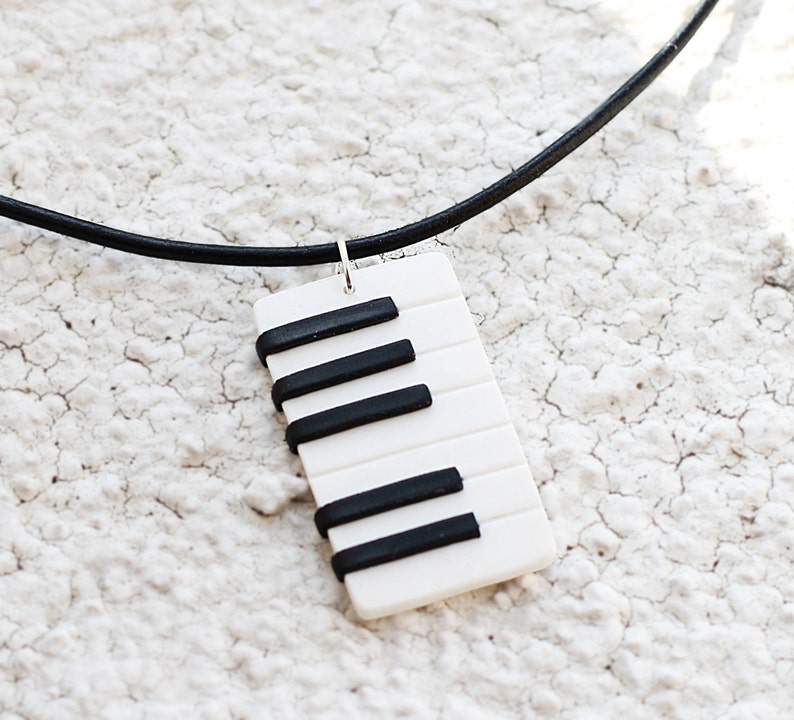 Piano necklace Music jewelry Keyboard necklace Men necklace Gift for him Music gift man jewelry Musician gift Piano player gift Pianist gift image 2