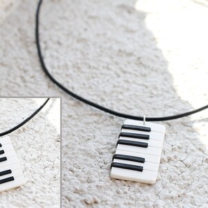 Piano necklace Music jewelry Keyboard necklace Men necklace Gift for him Music gift man jewelry Musician gift Piano player gift Pianist gift image 4