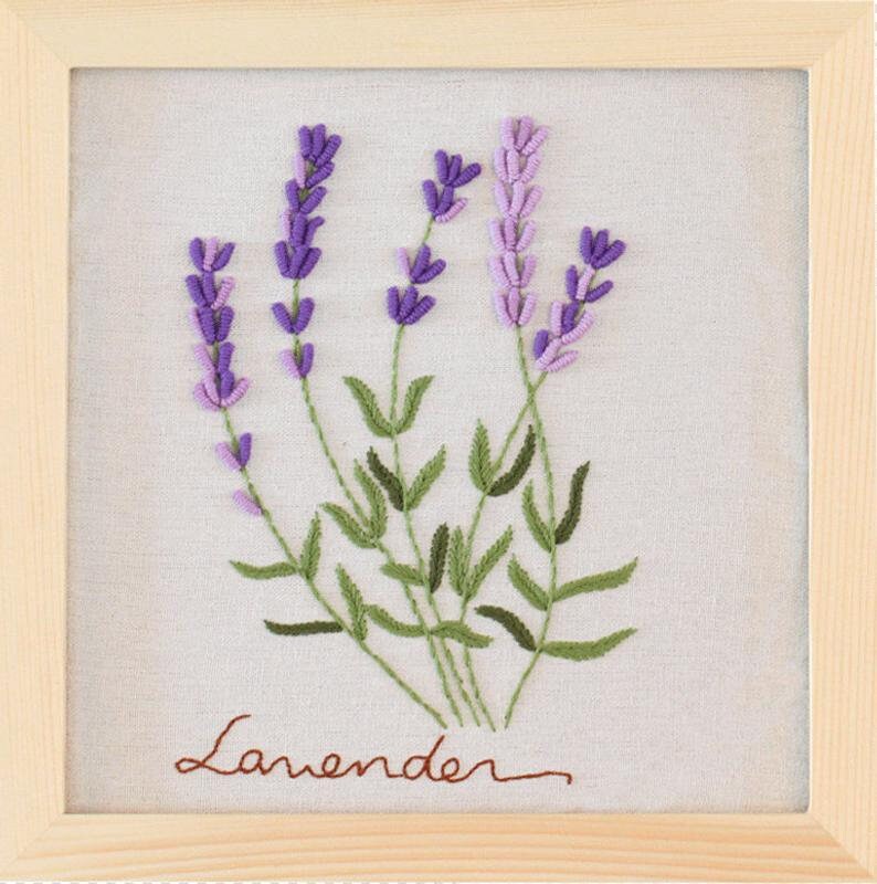 Farmhouse Decor Leinwand-Wandbild – Lavendel & Weiße Blumen, 50 X 50 Cm, Gerahmt